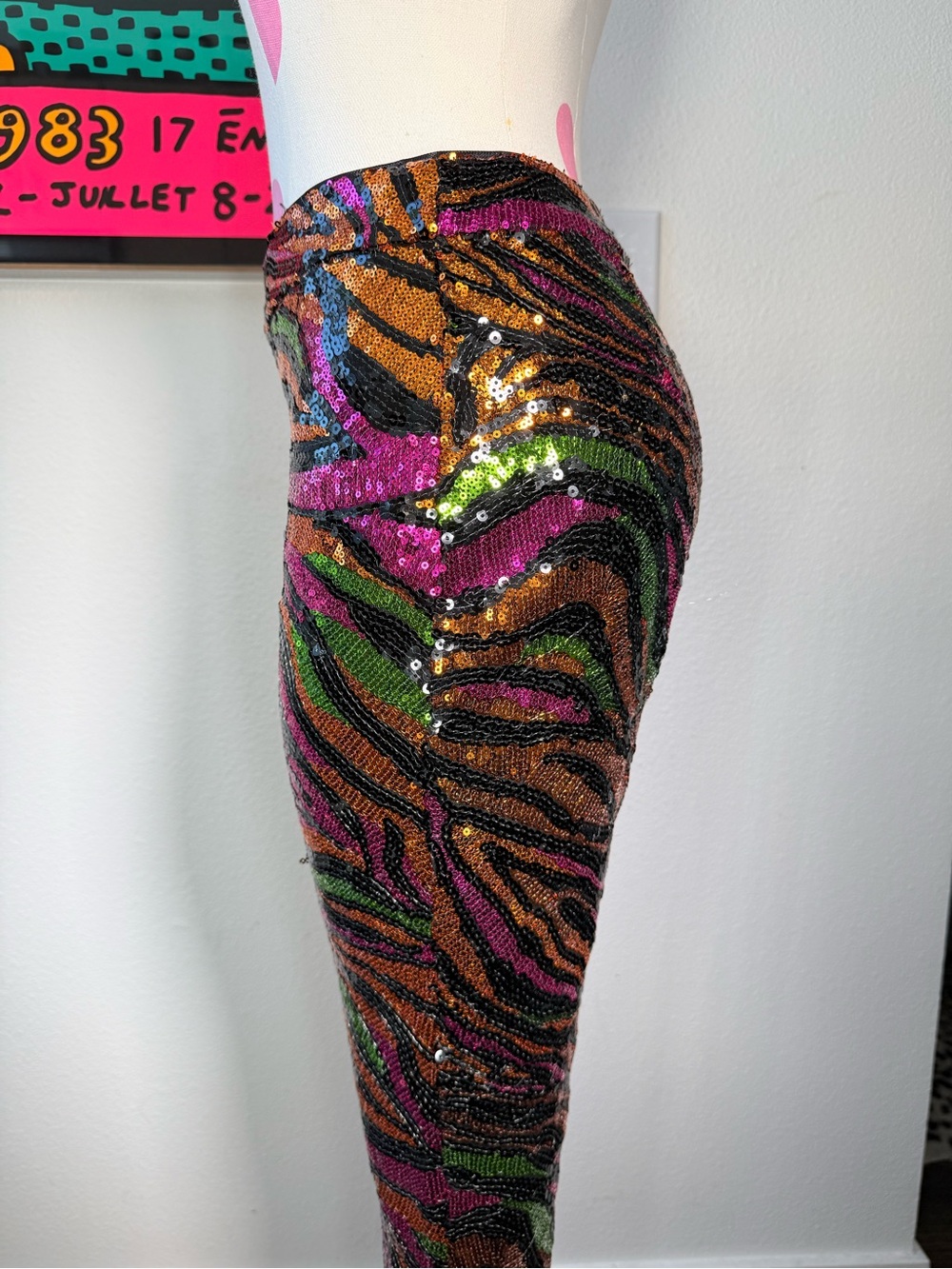 Dundas X Revolve Jerry Flare Pant Sequin Zebra XXS NWT - Picture 10 of 13